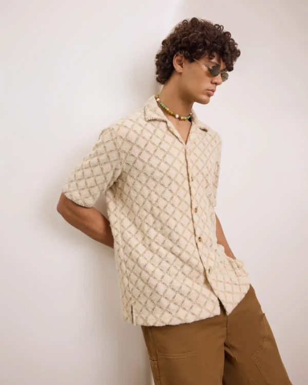 Beige Crocheted Shirt