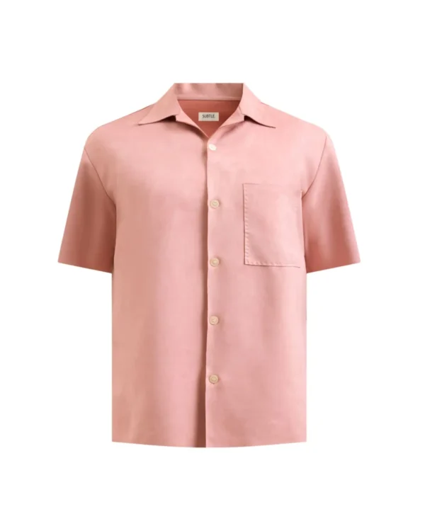 Pink Raw Suede Shirt