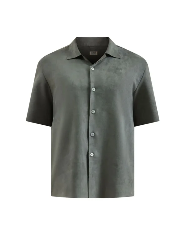 Green Raw Suede Shirt