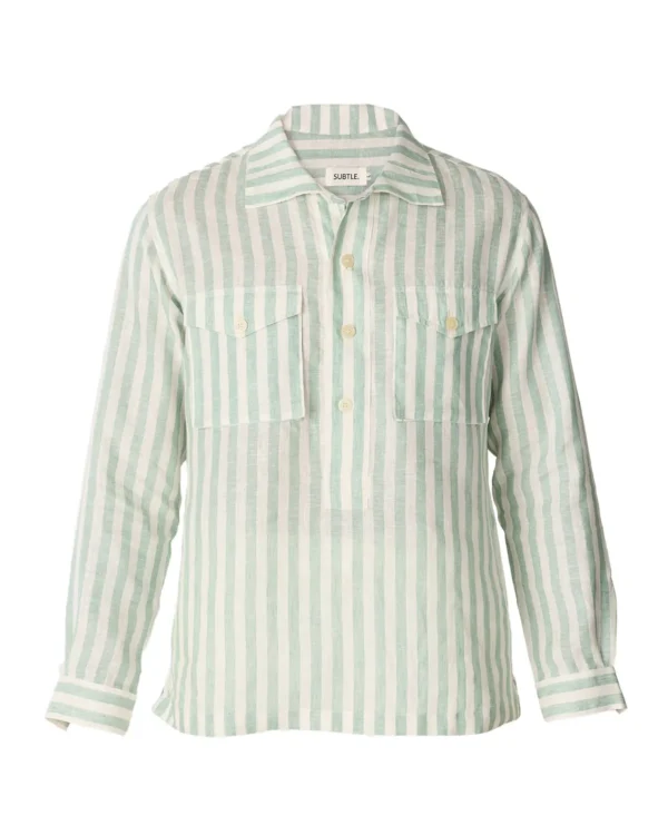 Striped Linen Popover Shirt